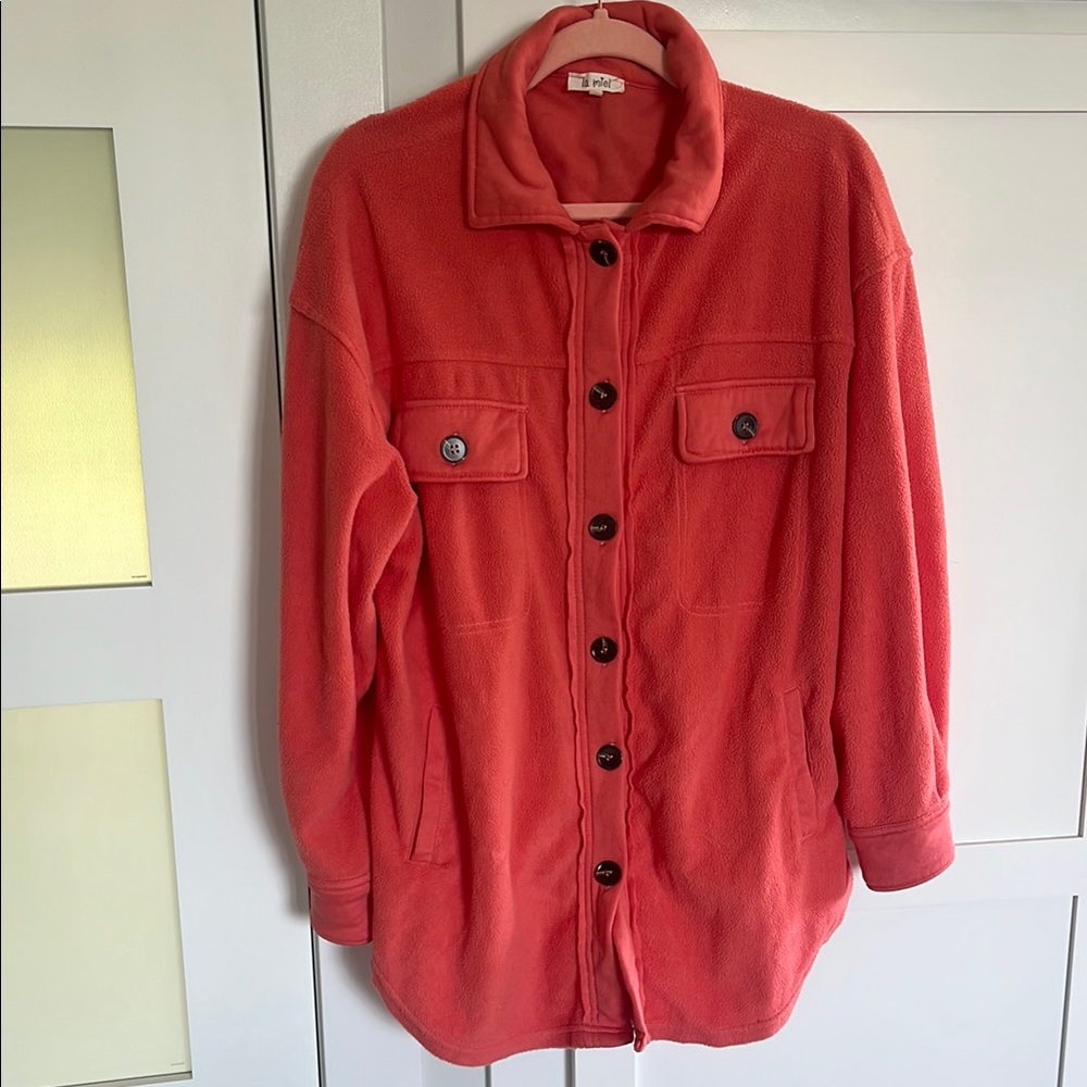 La Miel Womens Coral Fleece Shacket